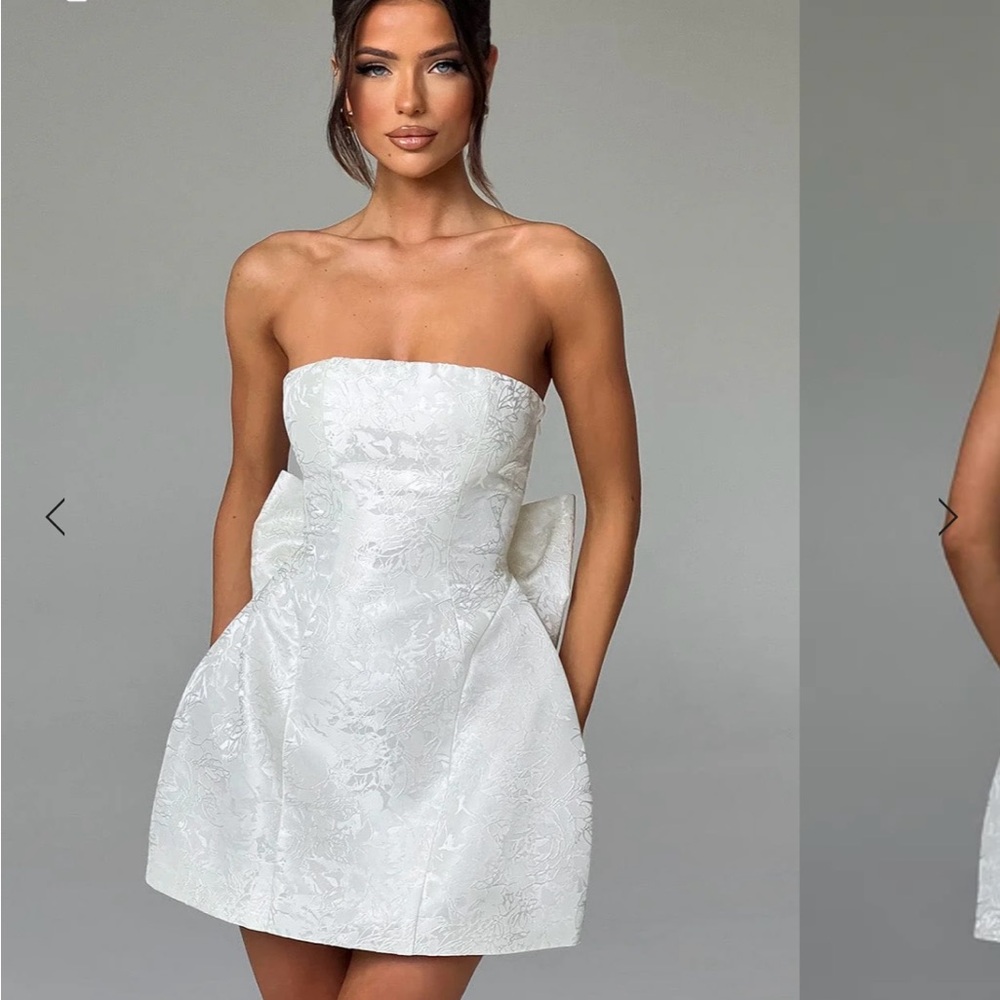 Babyboo Elenora White Strapless Dress